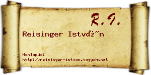 Reisinger István névjegykártya